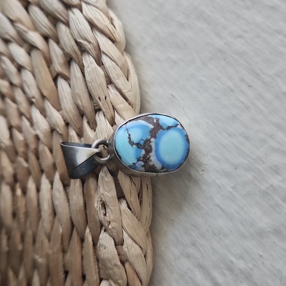 Stunning NWOT Native American Navajo Handmade Golden Hills Turquoise Pendant 🩵 - Picture 6 of 9